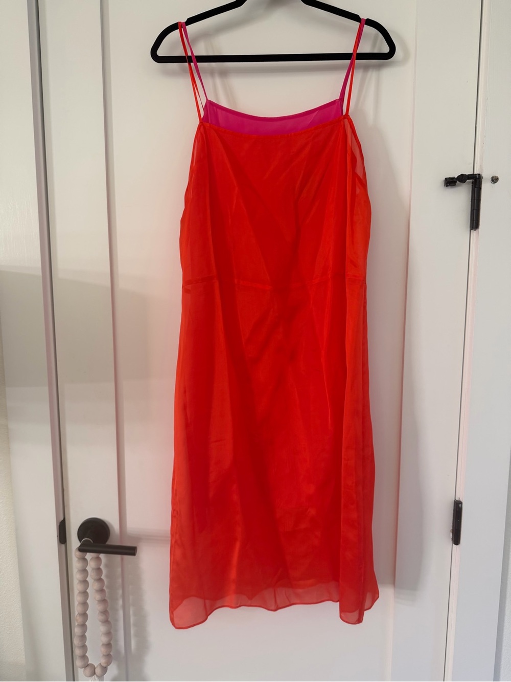 NWT - J. Crew Collection Layered Organza Midi Slip Dress in Orange & Pink